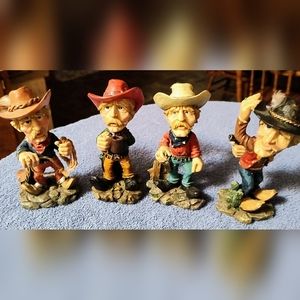 Vintage American Western Folk Art 1980's (Set of 4)